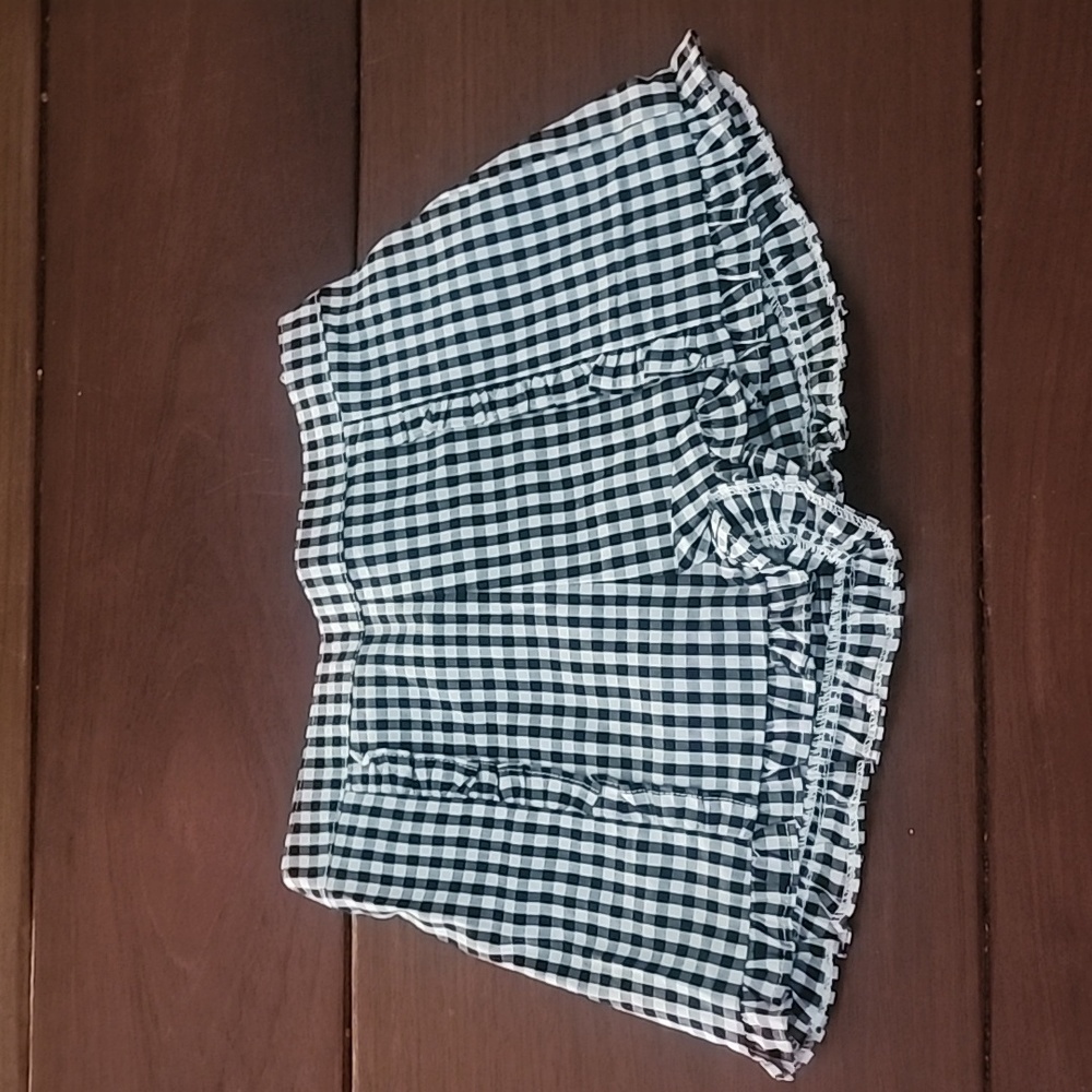 Black Gingham Shorts